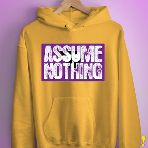Assume Nothing Lesbian Labrys Pride Flag Hoodie - Mustard